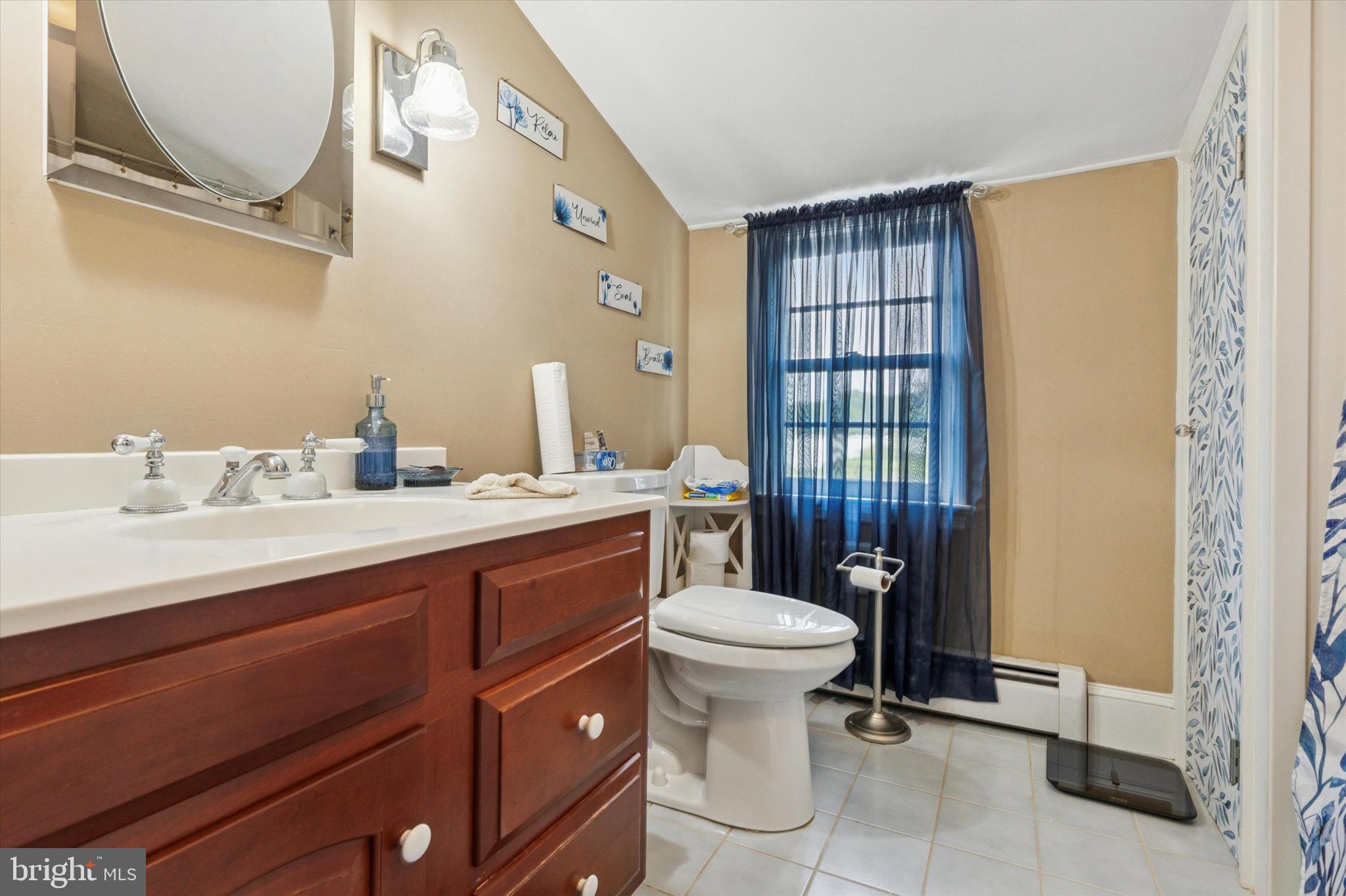 423 Deep Run Road Perkasie, PA 18944 - Photo 12 of 25 a bathroom with a sink toilet a mirror and shower