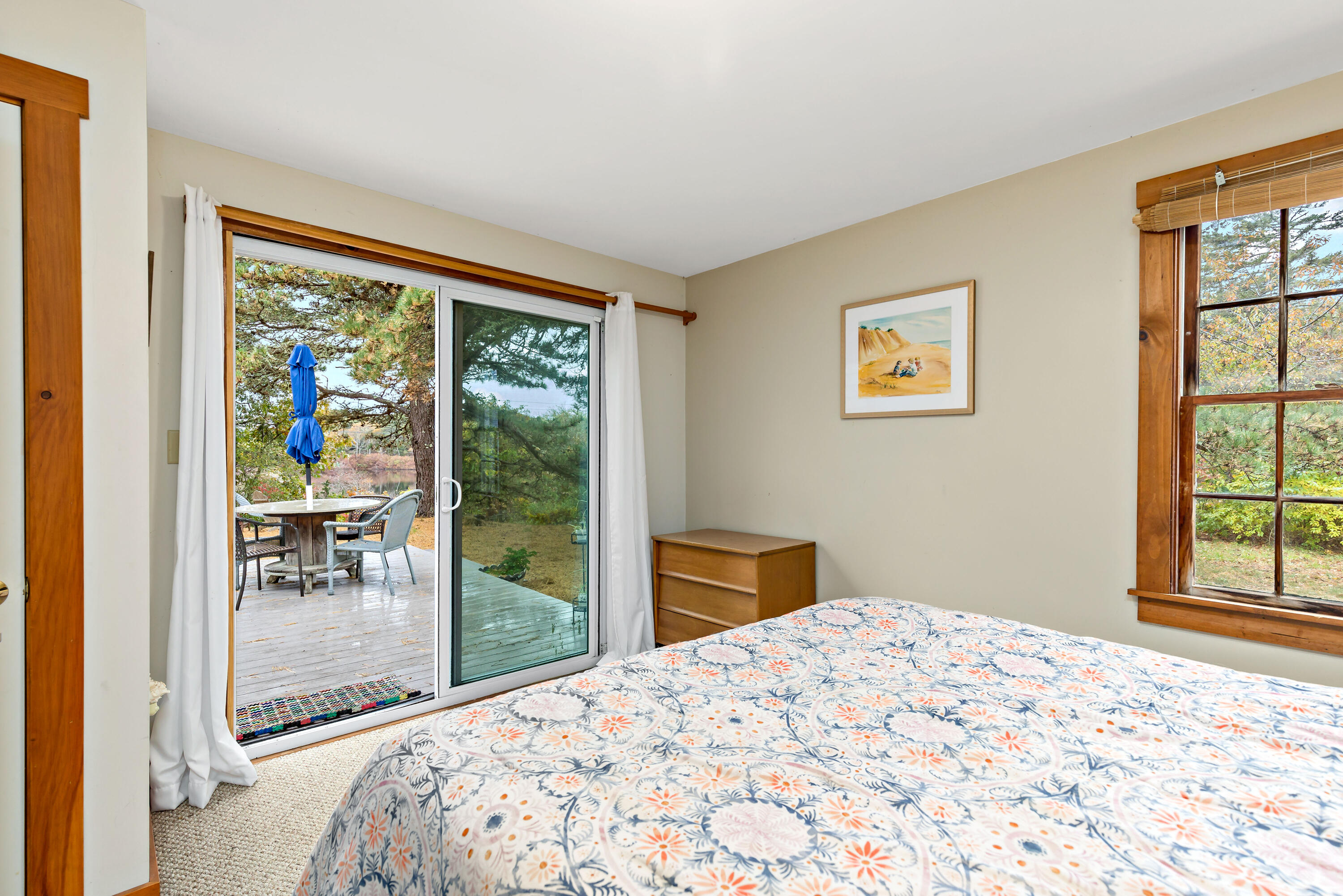 520 Samoset Road Eastham, MA 02642 - Photo 24 of 46 a bedroom with a bed and a painting on the wall