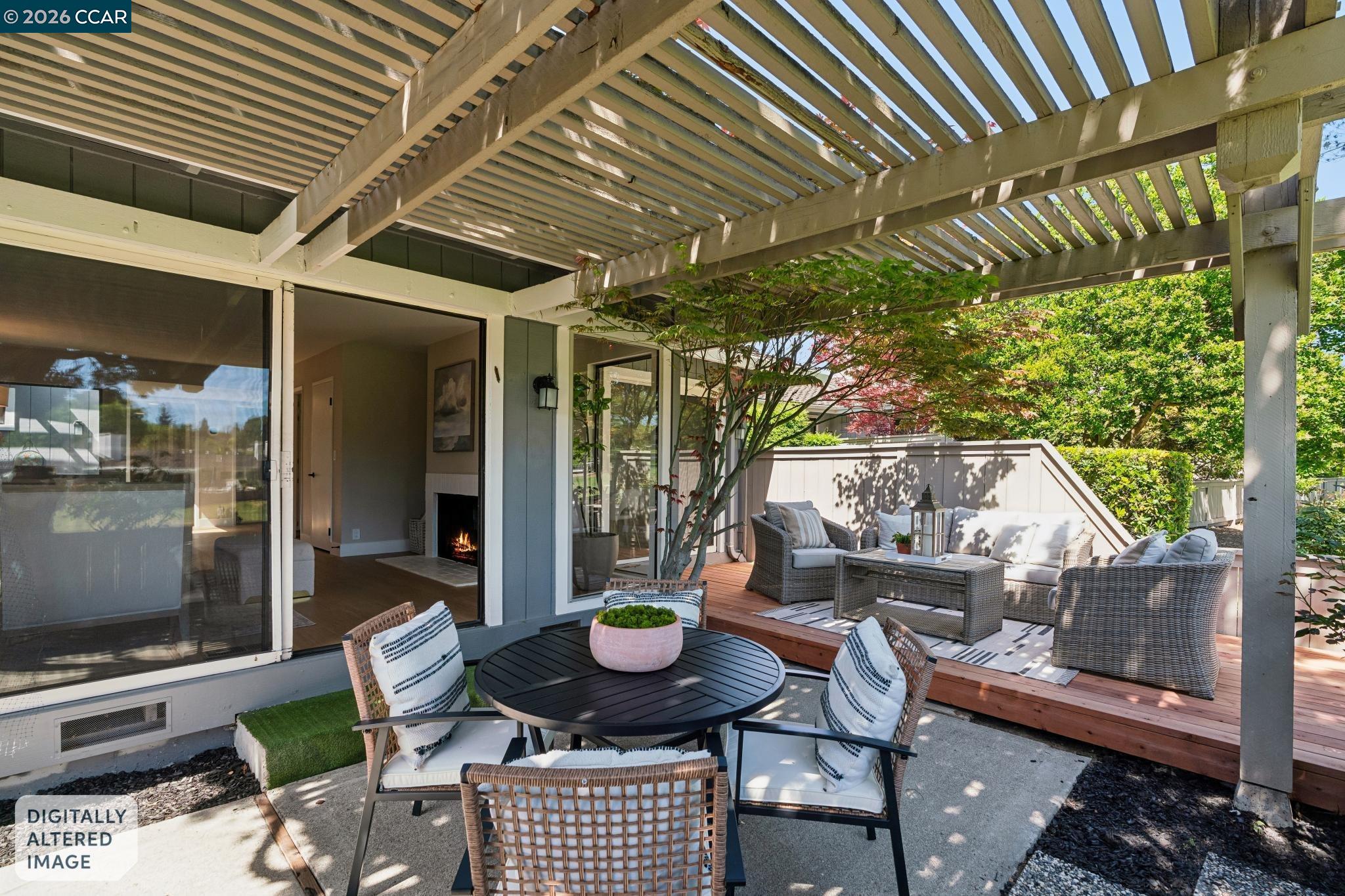 1864 St George Road Danville, CA 94526 - Photo 33 of 39 a backyard of a house with fire pit and outdoor seating