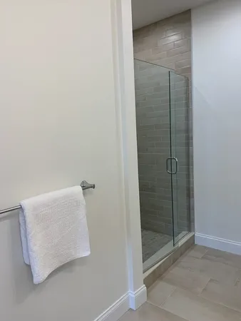 a bathroom with a shower