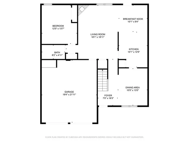 a picture of a bench in front of a door