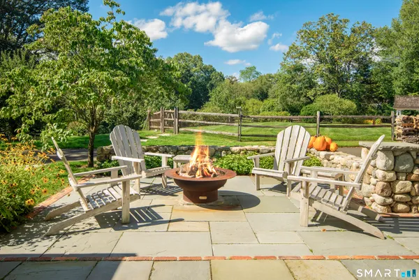 a outdoor view with a sitting space