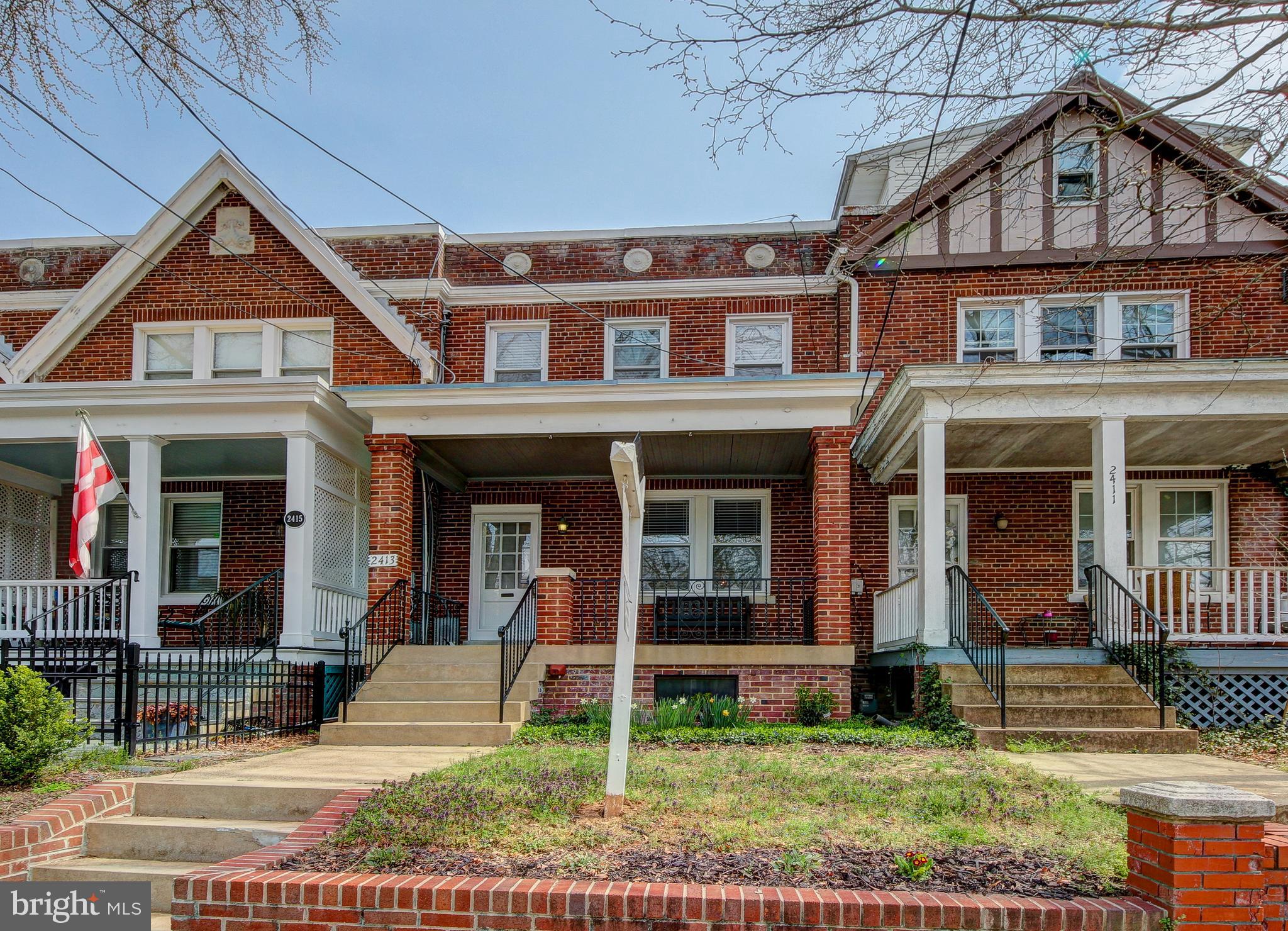 front view of a brick house