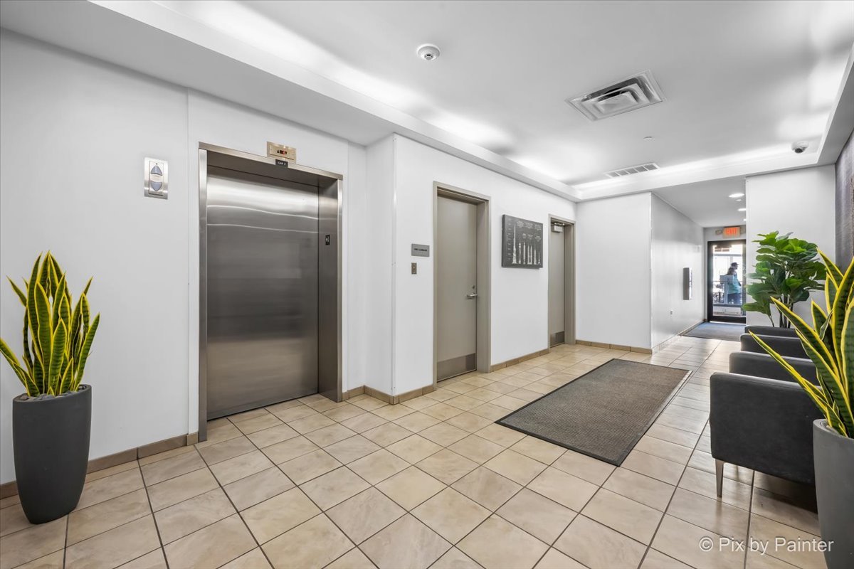 50 South Grove Avenue, Unit 301 Elgin, IL 60120 - Photo 19 of 25 a spacious bedroom with a bed and a potted plant