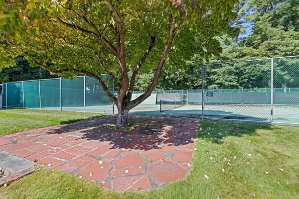 a view of a backyard with green space