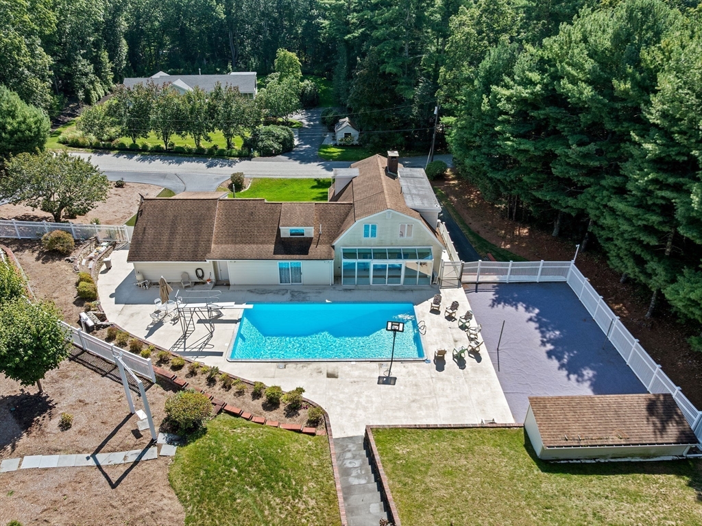 18 James Road Duxbury, MA 02332 - Photo 19 of 34 an aerial view of a house with swimming pool and a yard