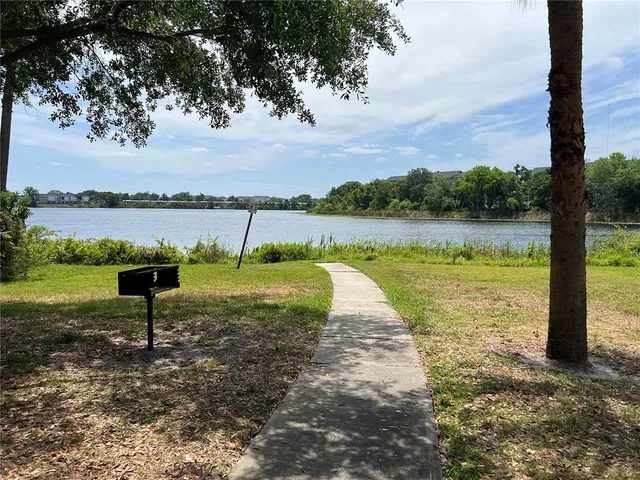 a view of building with large windows