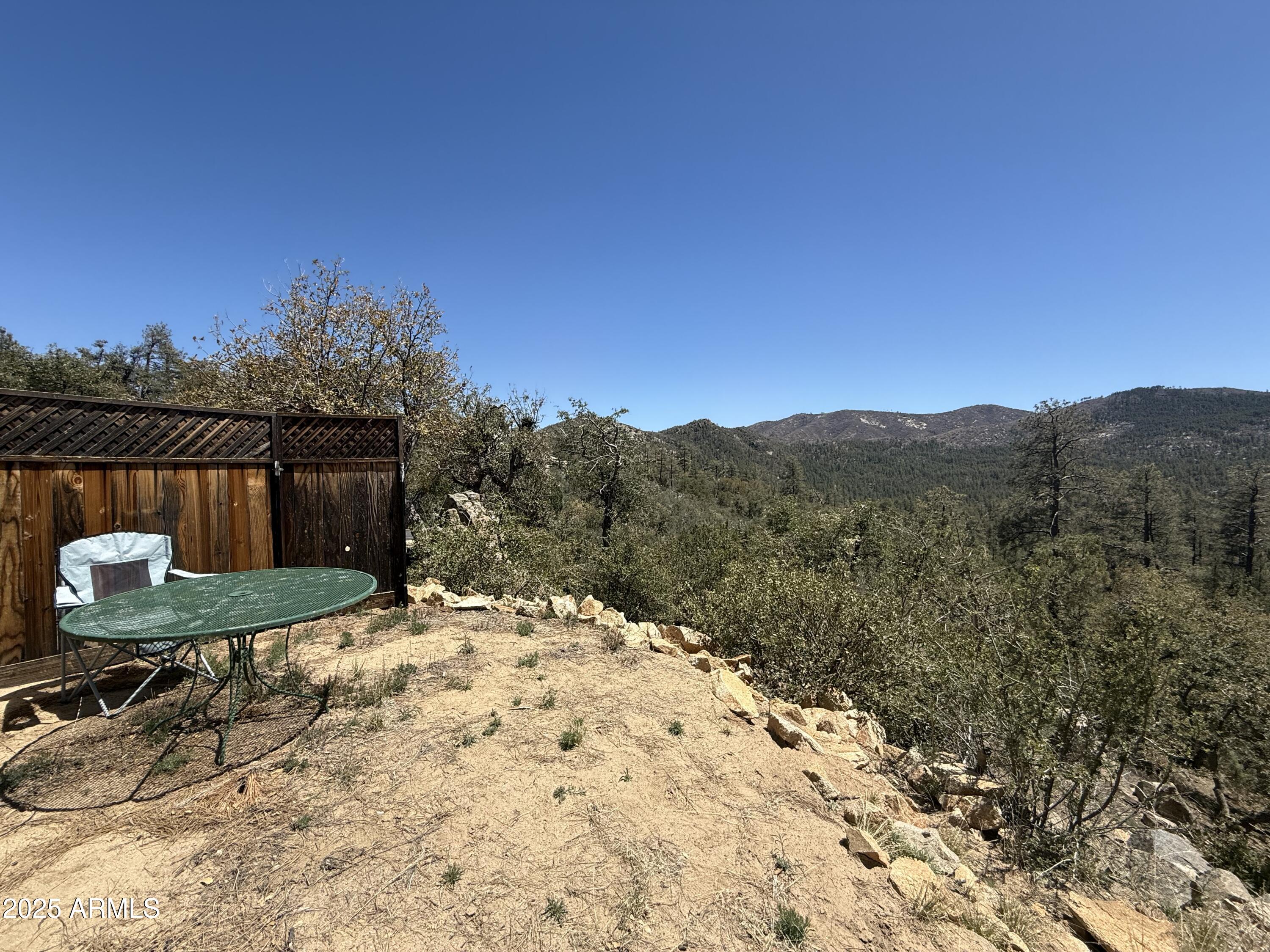 6937 Torpedo Road Crown King, AZ 86343 - Photo 13 of 23 a view of a backyard with plants and a chair