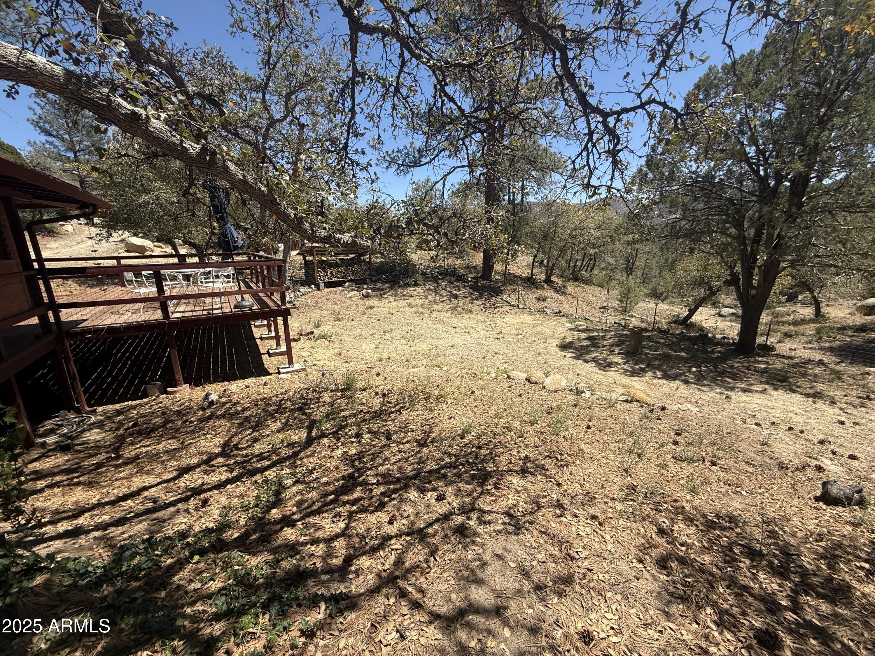 6937 Torpedo Road Crown King, AZ 86343 - Photo 10 of 23 a view of backyard with wooden fence and large trees