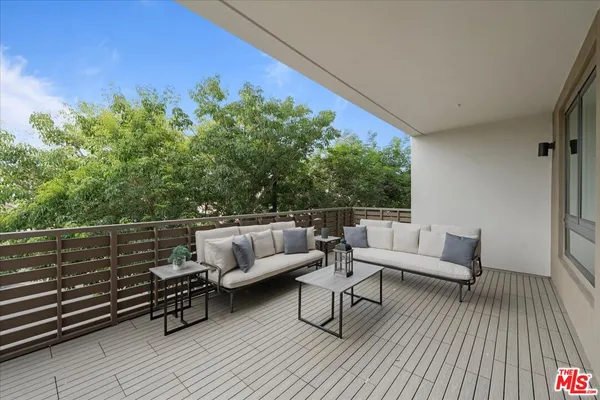 a outdoor living space with furniture