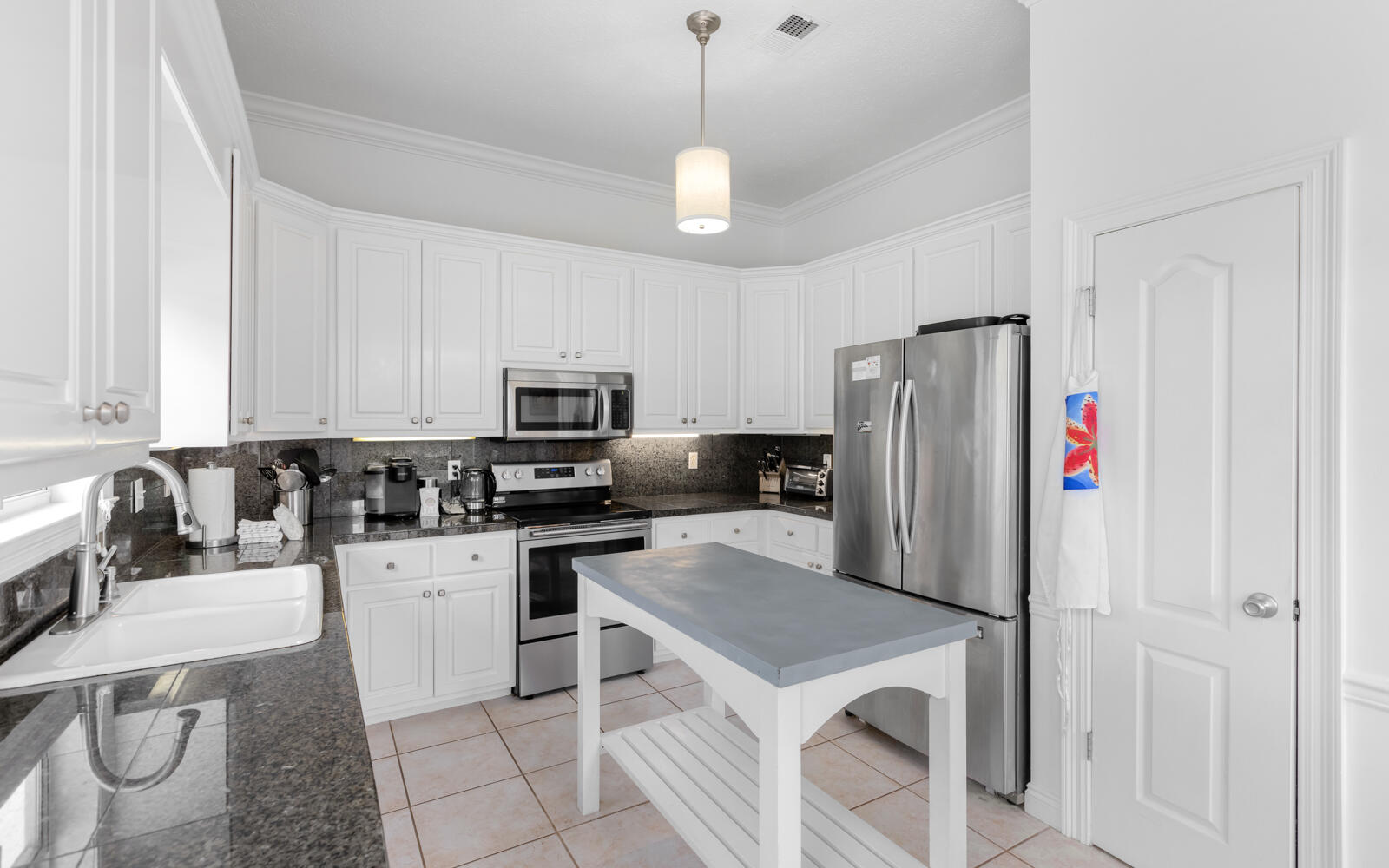270 Beach Bike Way Inlet Beach, FL 32461 - Photo 30 of 61 a kitchen with granite countertop a refrigerator a sink a stove a microwave and island