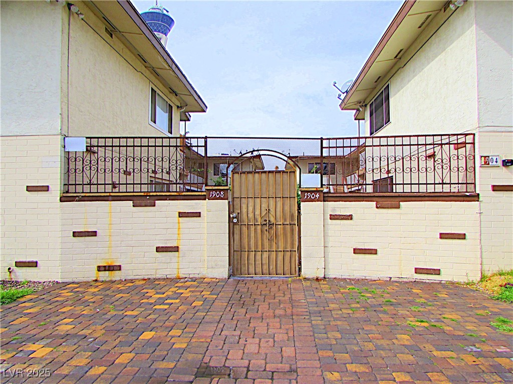 Gate with a patio
