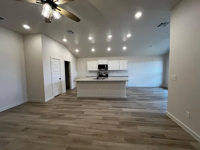 a view of kitchen and window