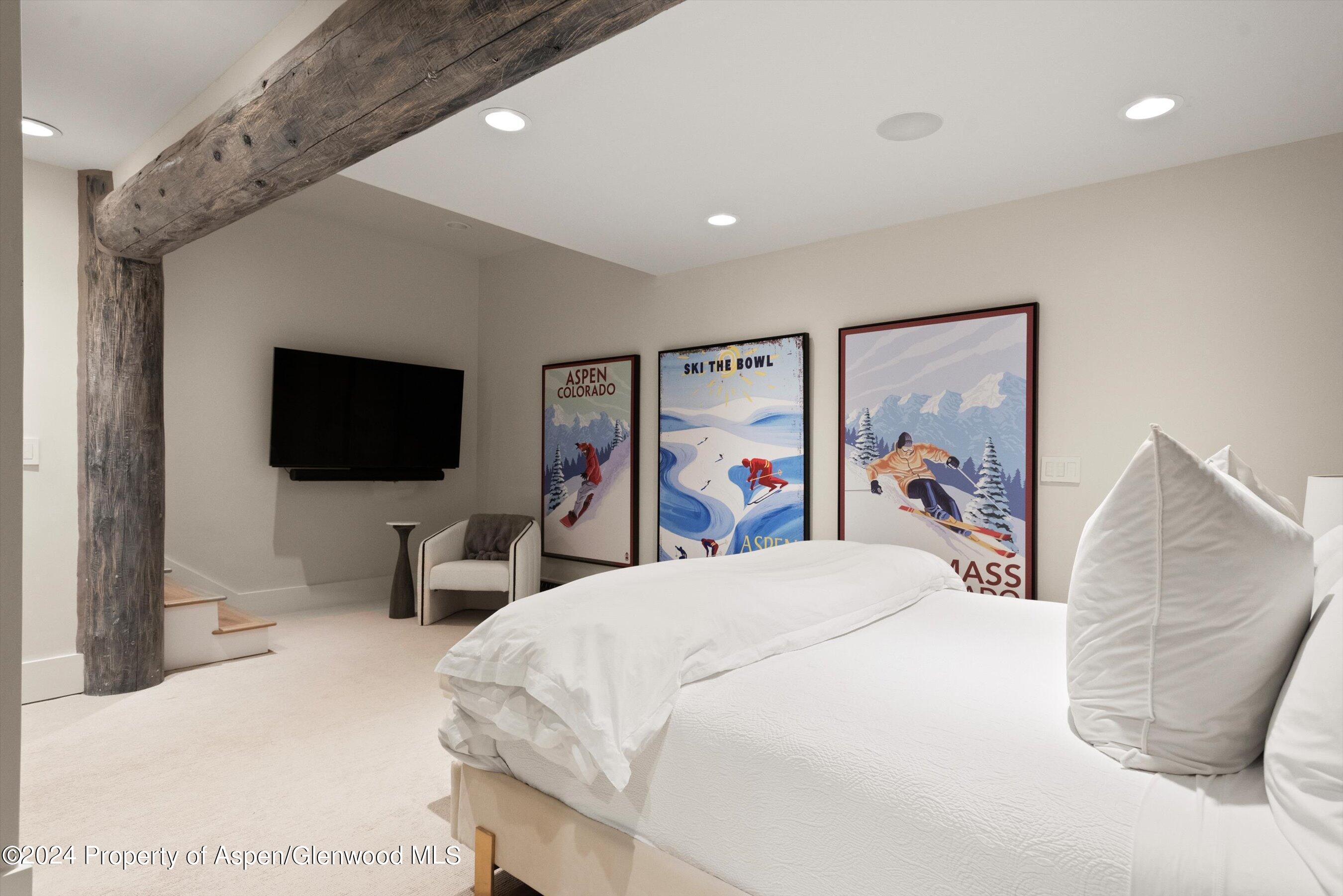 234 Bridge Lane Snowmass Village, CO 81615 - Photo 26 of 46 a bedroom with a bed and a flat screen tv