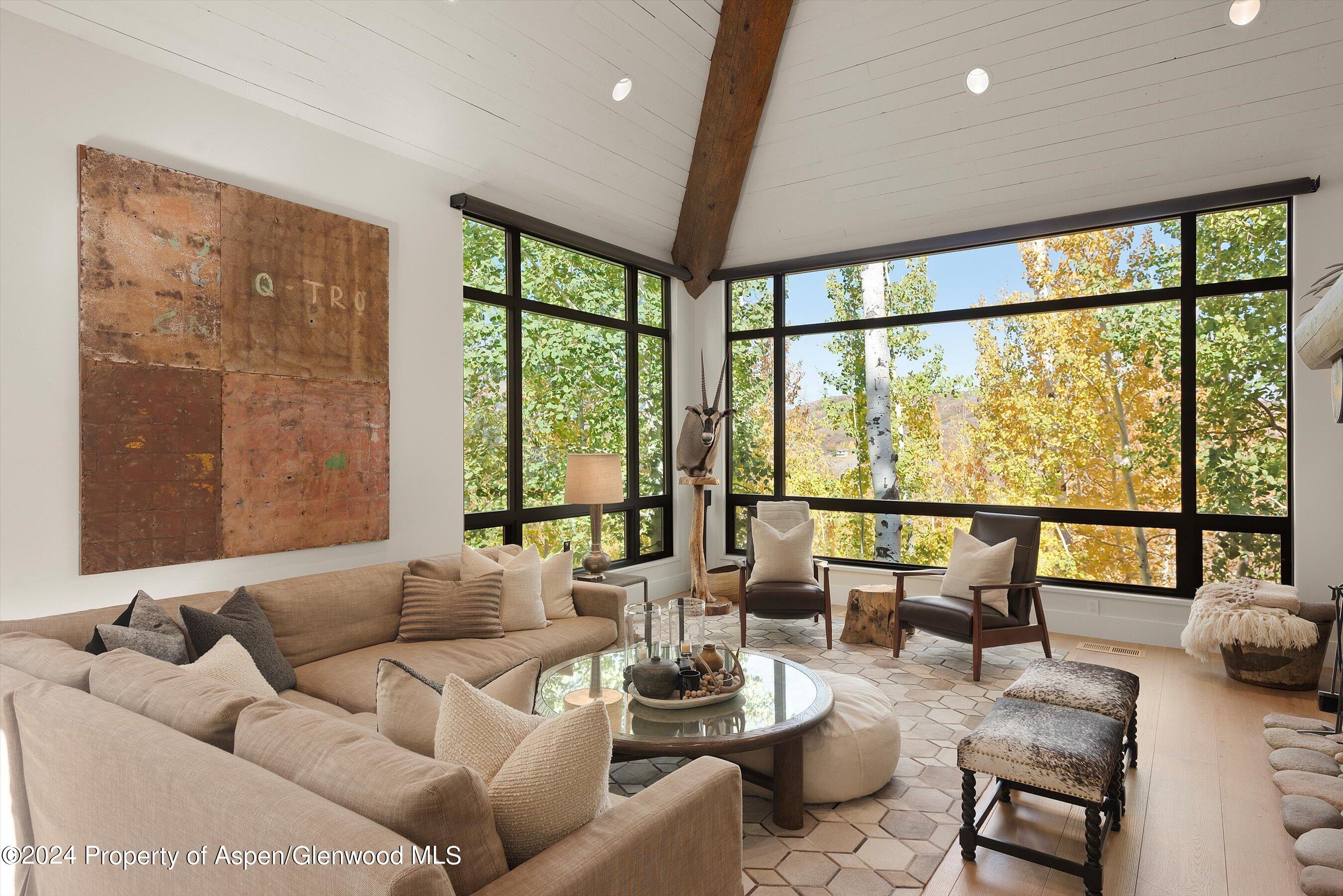 234 Bridge Lane Snowmass Village, CO 81615 - Photo 3 of 46 a living room with furniture and floor to ceiling windows