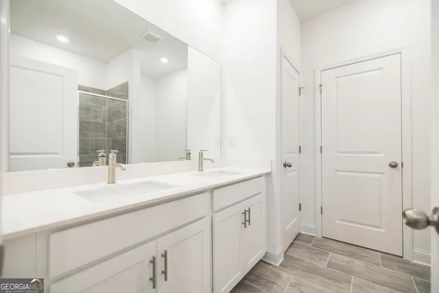 a bathroom with a shower