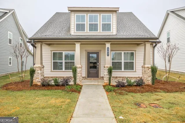 a front view of a house