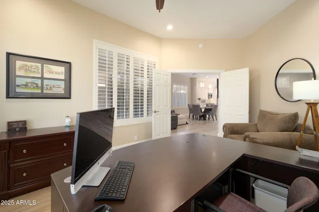 a living room with furniture
