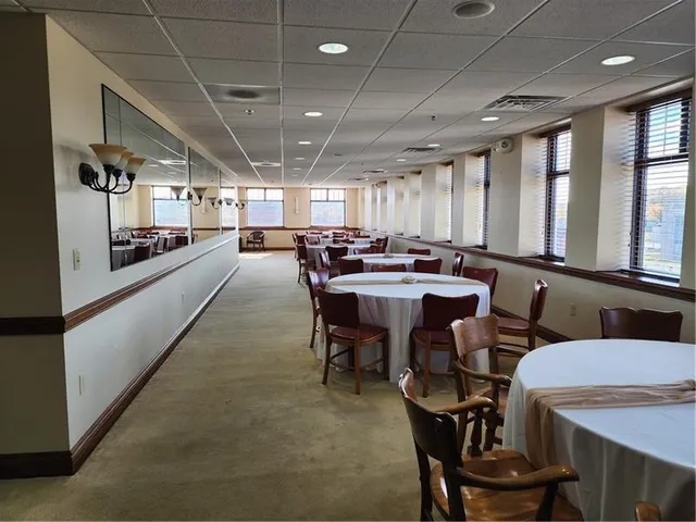 a view of a room with chairs