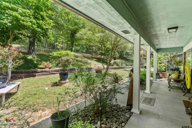 a view of yard from deck