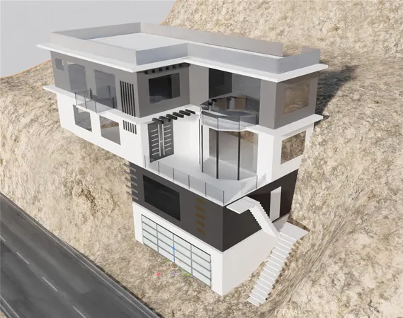 a white building with a large windows