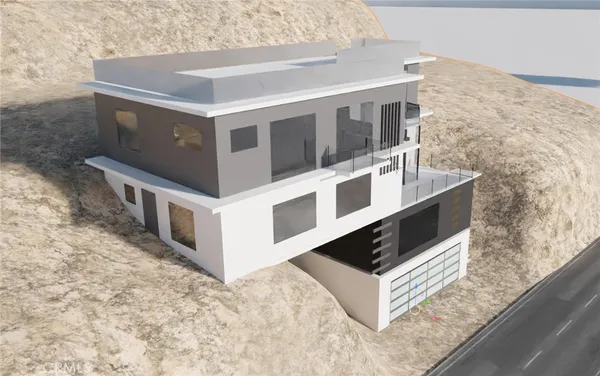 a white building with a large window