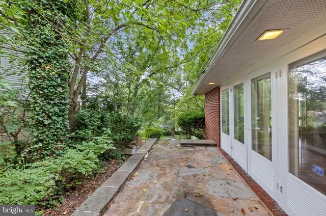 a view of a backyard with garden