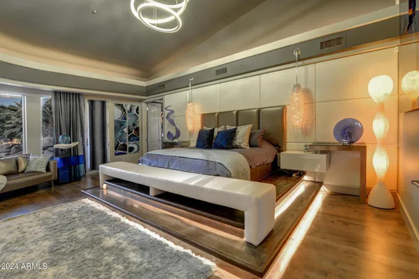 a living room with furniture