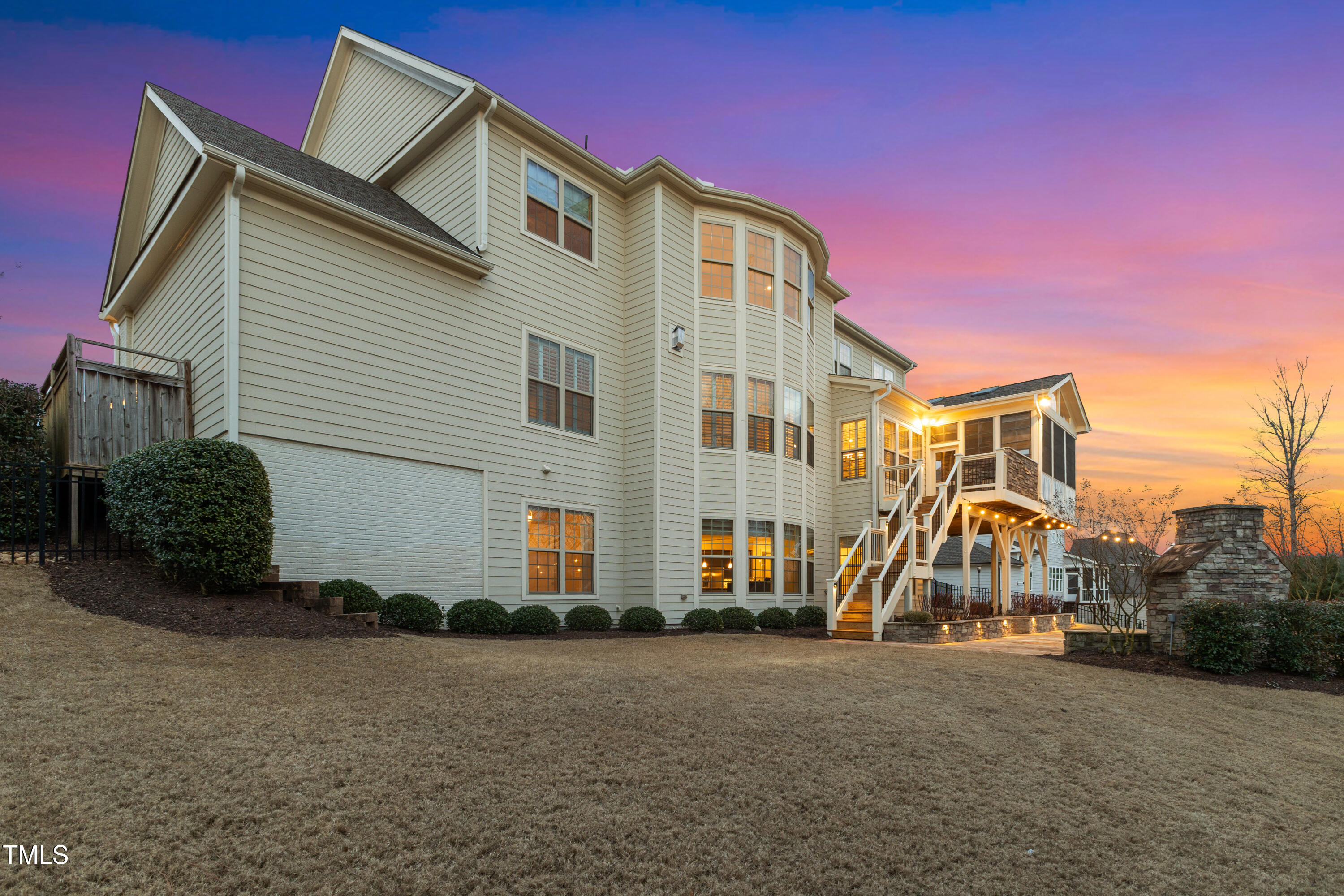 5025 Fanyon Way Raleigh, NC 27612 - Photo 63 of 69 Twilight Exterior Back