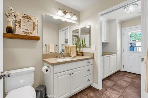 a view of a swimming pool with a patio