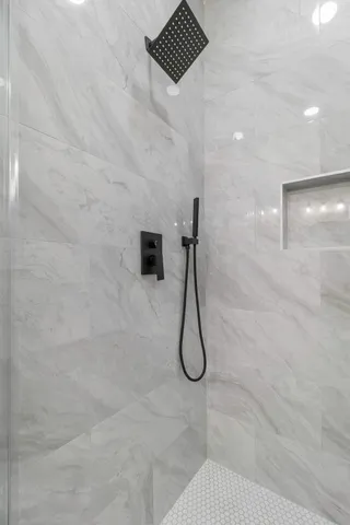 a bathroom with a shower