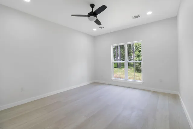 an empty room with a window