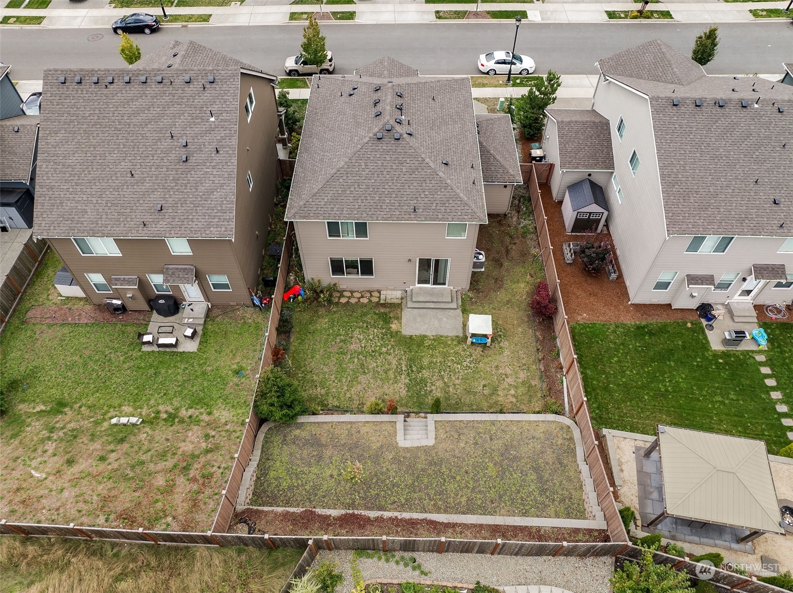 2926 Fiddleback Street Northeast Lacey, WA 98516 - Photo 25 of 29 an aerial view of a house with a yard