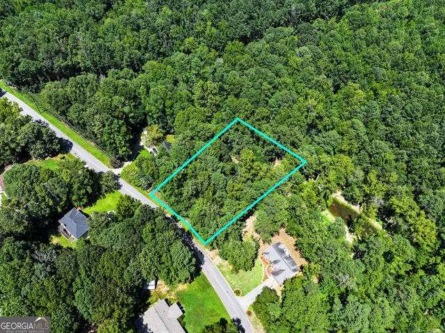 a backyard of a house with lots of green space and trees