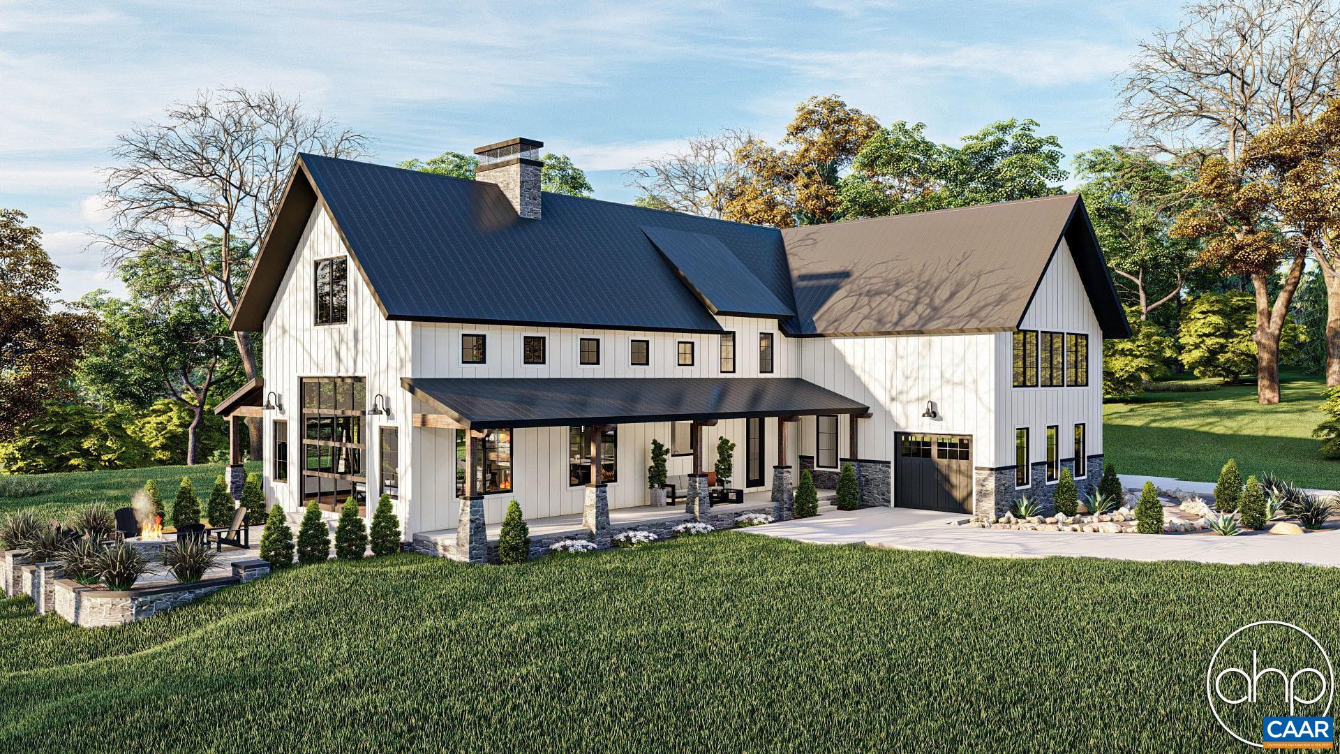 a view of a house with a yard porch and sitting area