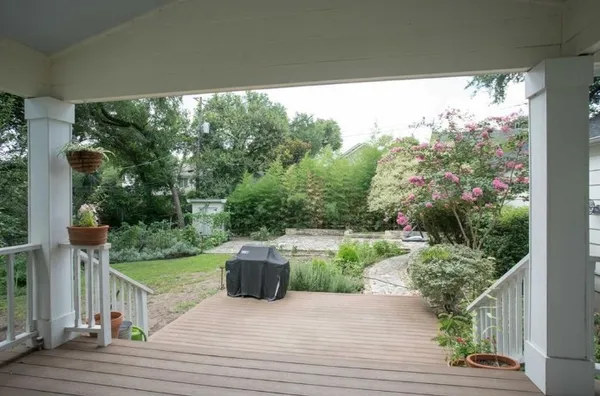 a view of a garden from a window