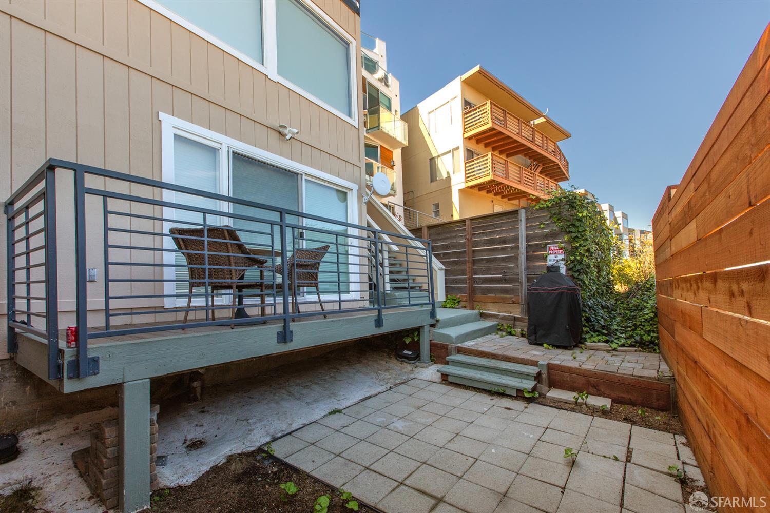 833 Corbett Avenue San Francisco, CA 94131 - Photo 14 of 22 a backyard of a house with barbeque oven and wooden fence