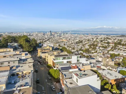 a view of a city that has tall buildings