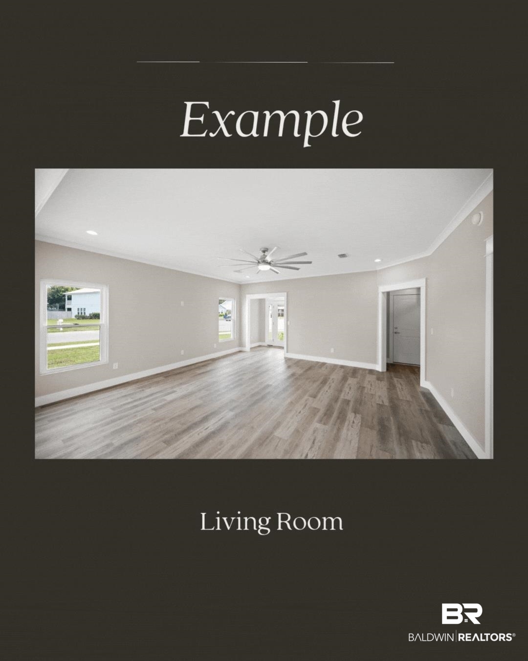 8204 Carmel Circle Foley, AL 36535 - Photo 6 of 14 Empty room with light wood-type flooring, ceiling fan, crown molding, and recessed lighting