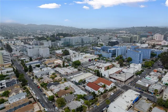 an aerial view of a city