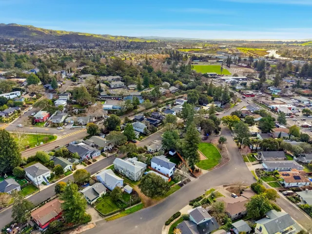 an aerial view of multiple house