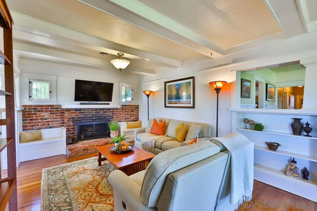 1305 Ashley Road Ramona, CA 92065 - Photo 4 of 72 a living room with fireplace furniture and a flat screen tv