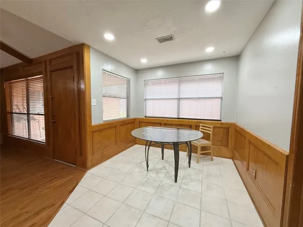 a room with furniture and a table