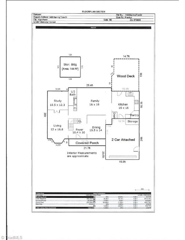 1403 Spring Tree Court High Point, NC 27265 - Photo 34 of 35 Floor plan for first floor.