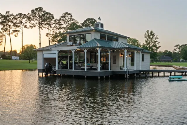 a view of a house with a lake view