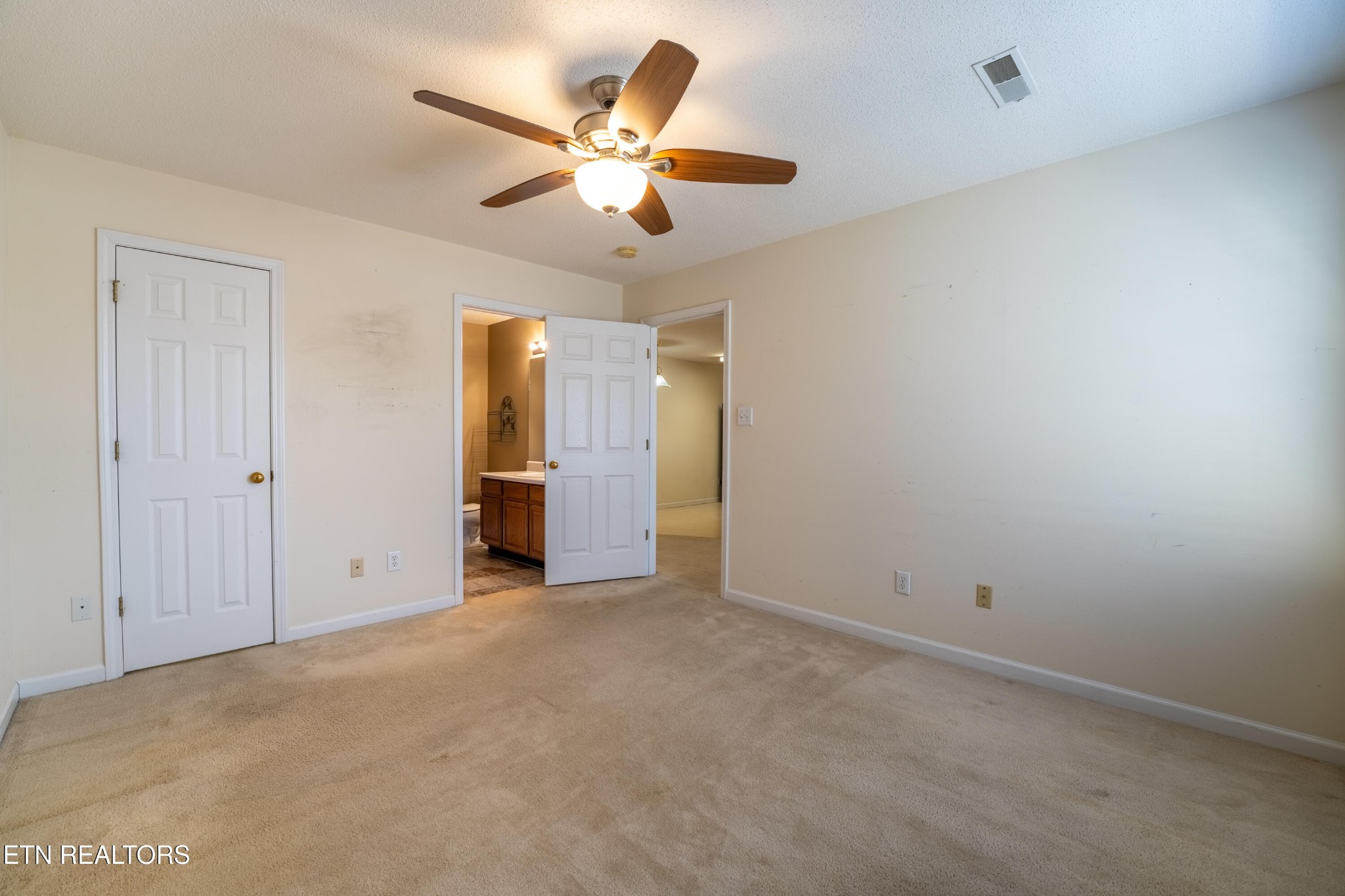 8024 Stablegate Way Powell, TN 37849 - Photo 13 of 35 an empty room with closet and a chandelier fan