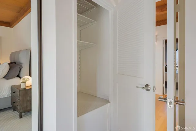 a view of a building and a street