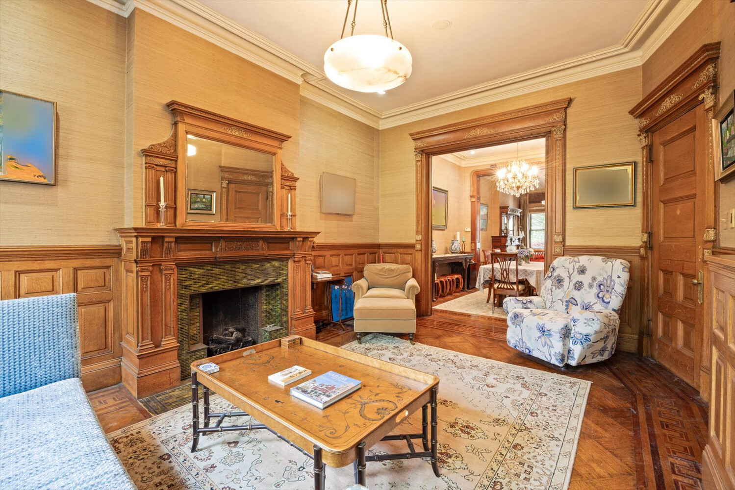 329 Convent Avenue Manhattan, NY 10031 - Photo 6 of 28 a living room with furniture and a fireplace