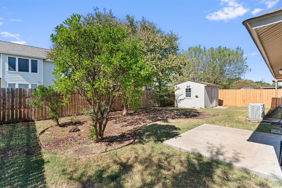1353 Lakeside Loop Round Rock, TX 78665 - Photo 23 of 29 a backyard of a house with a tree