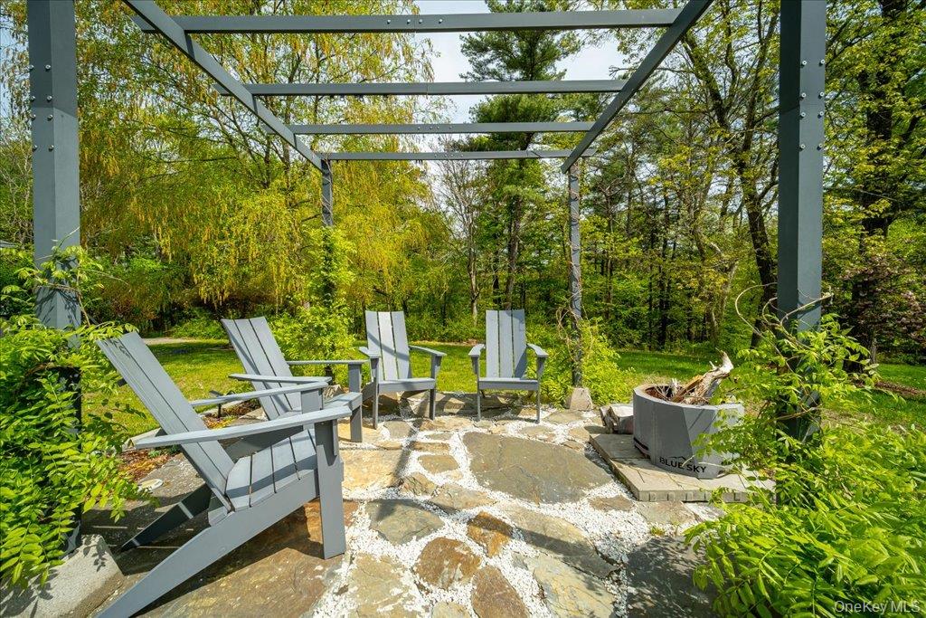 78 Schultz Hill Road Staatsburg, NY 12580 - Photo 35 of 50 View of patio / terrace featuring a pergola and a fire pit